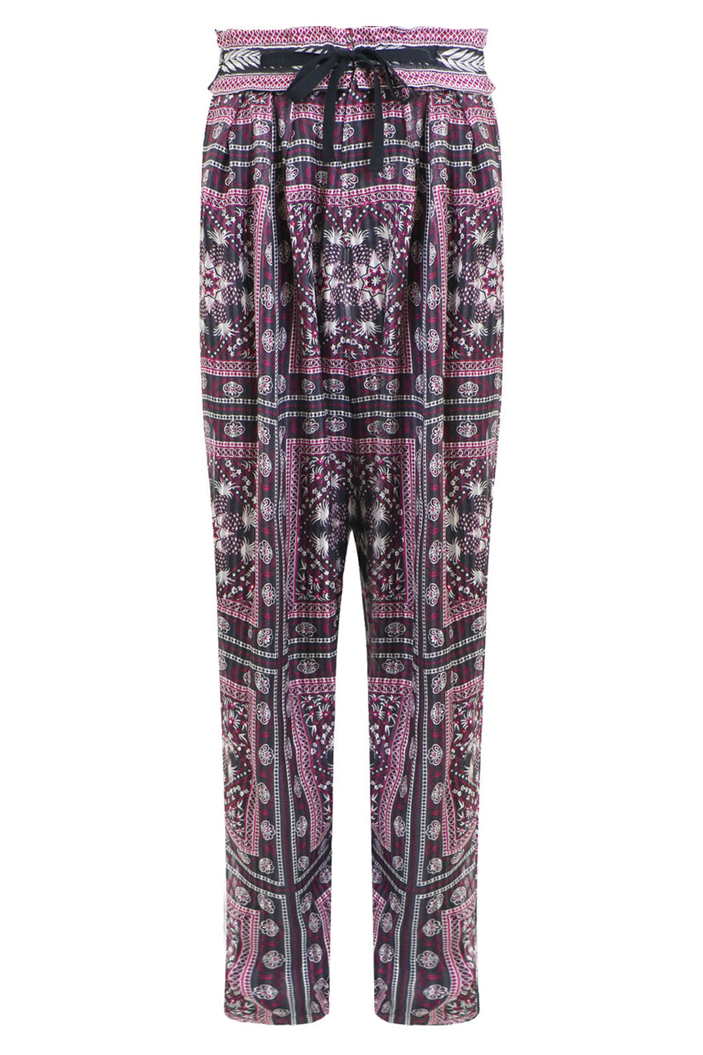 ISABEL MARANT RTW EVERSON RELAXED PANT WITH PAISLEY PRINT RASPBERRY