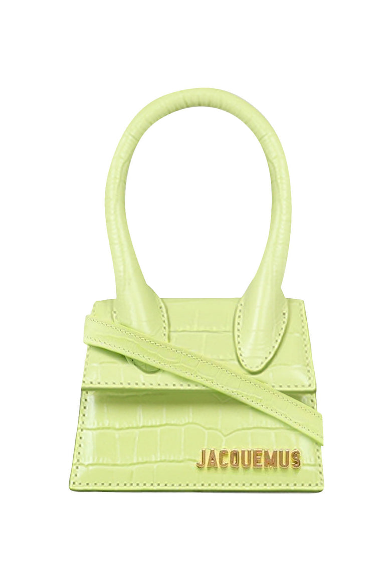 JACQUEMUS BAGS GREEN LE CHIQUITO BAG | LIGHT GREEN CROC EMBOSSED