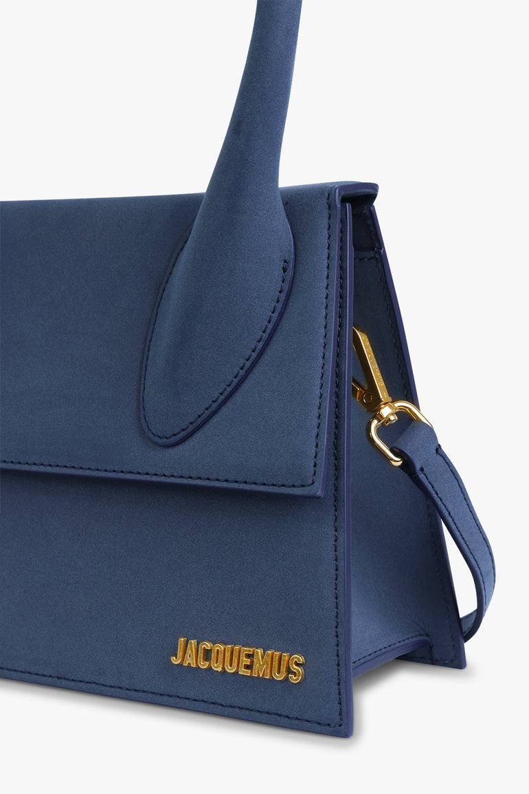 Le grand chiquito leather handbag Jacquemus Blue in Leather - 35553491