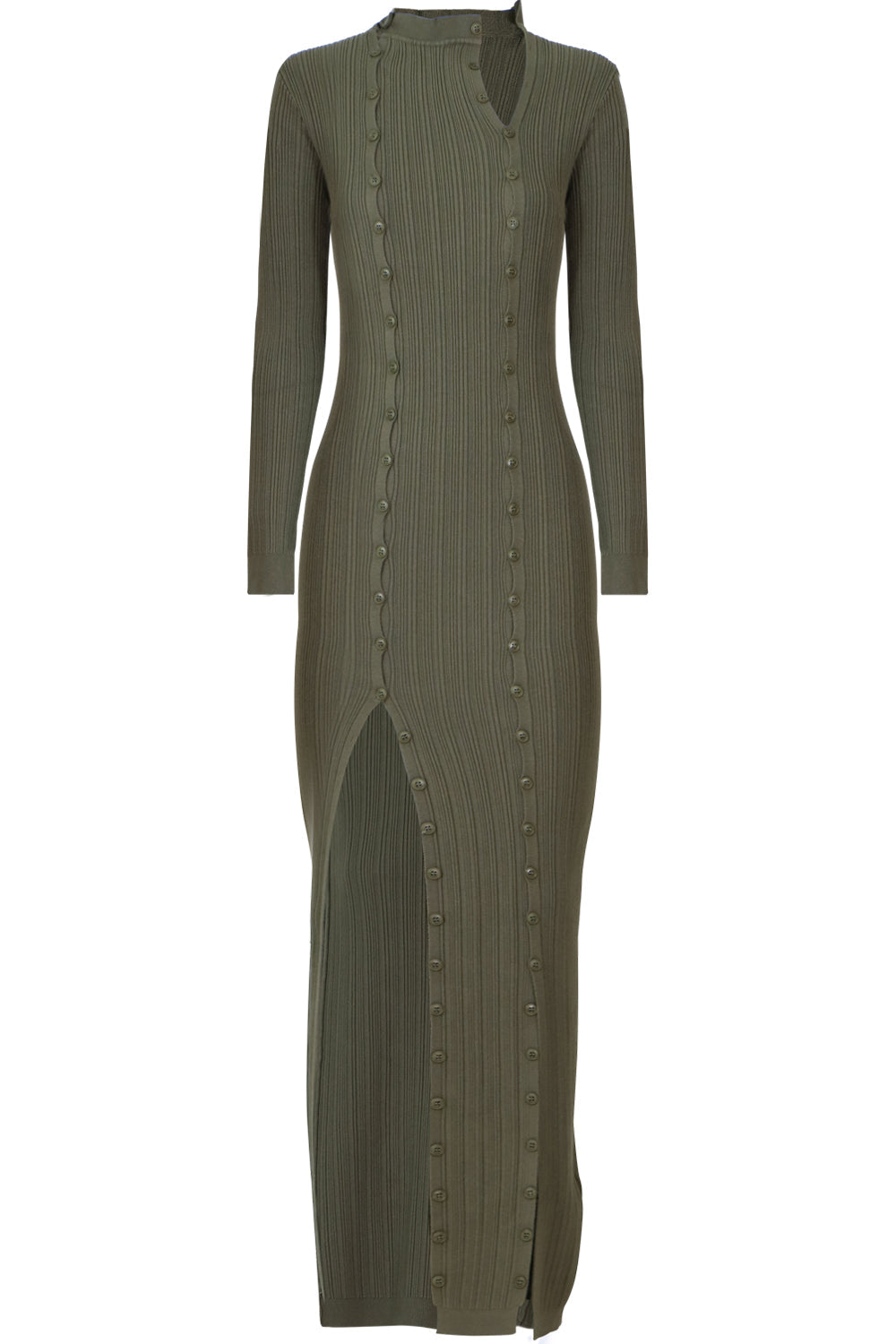 JACQUEMUS RTW AZUR KNIT DRESS L/S KHAKI