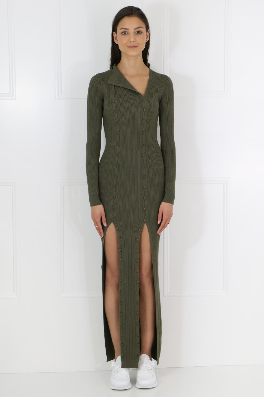 JACQUEMUS RTW AZUR KNIT DRESS L/S KHAKI
