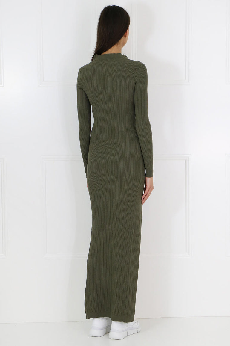 JACQUEMUS RTW AZUR KNIT DRESS L/S KHAKI