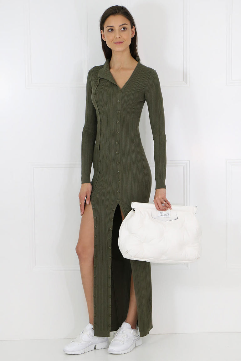 JACQUEMUS RTW AZUR KNIT DRESS L/S KHAKI
