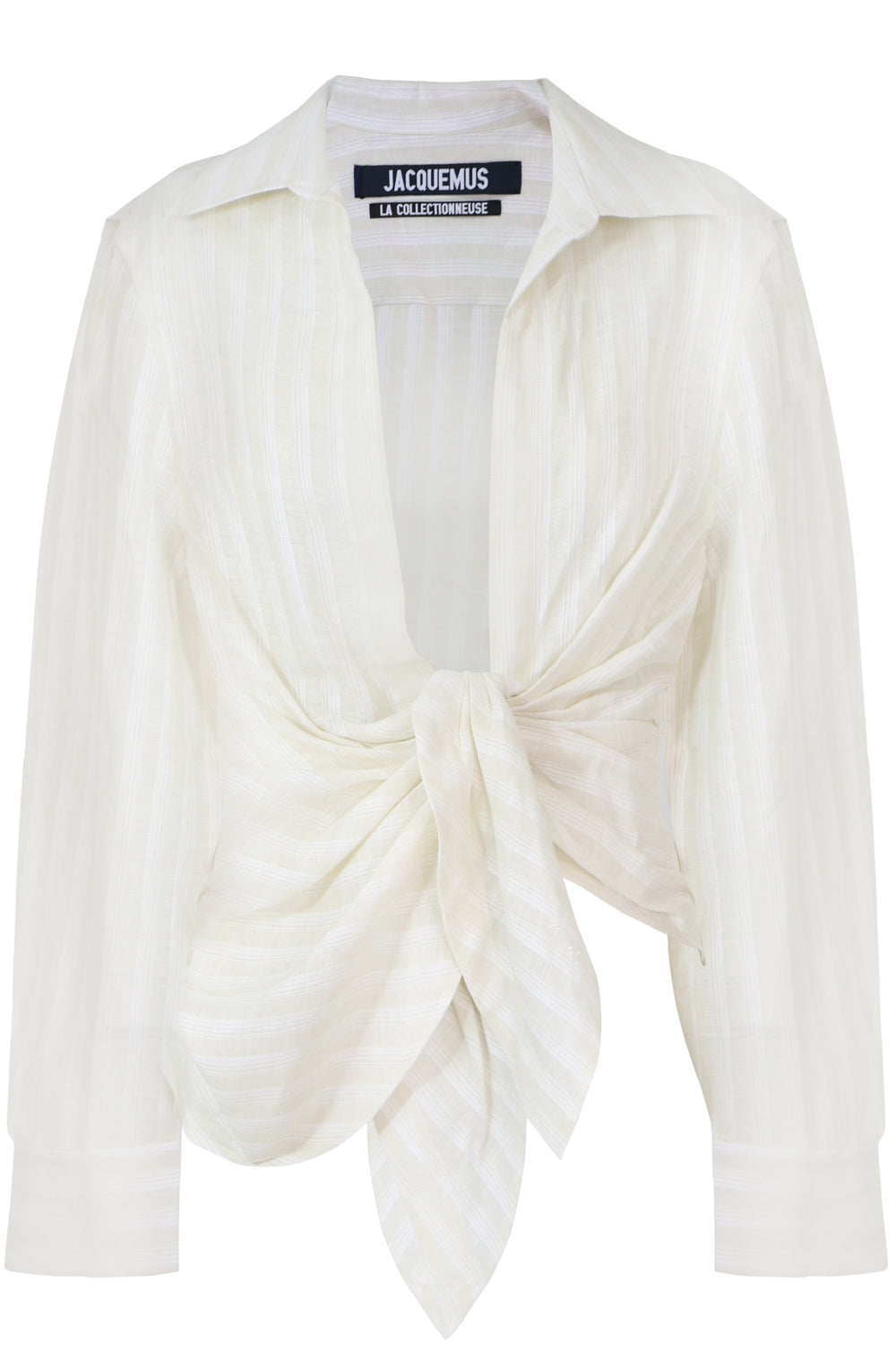 JACQUEMUS RTW BAHIA LOW-CUT BLOUSE OFF WHITE