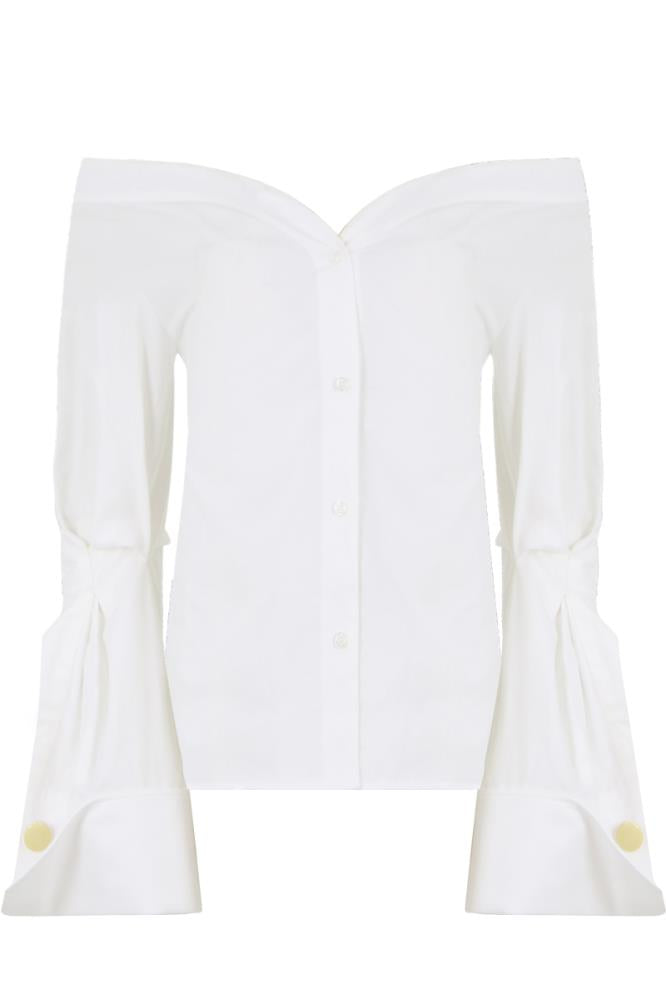 JACQUEMUS RTW WHITE / FR34 BARE SHOULDER BLOUSE WHITE