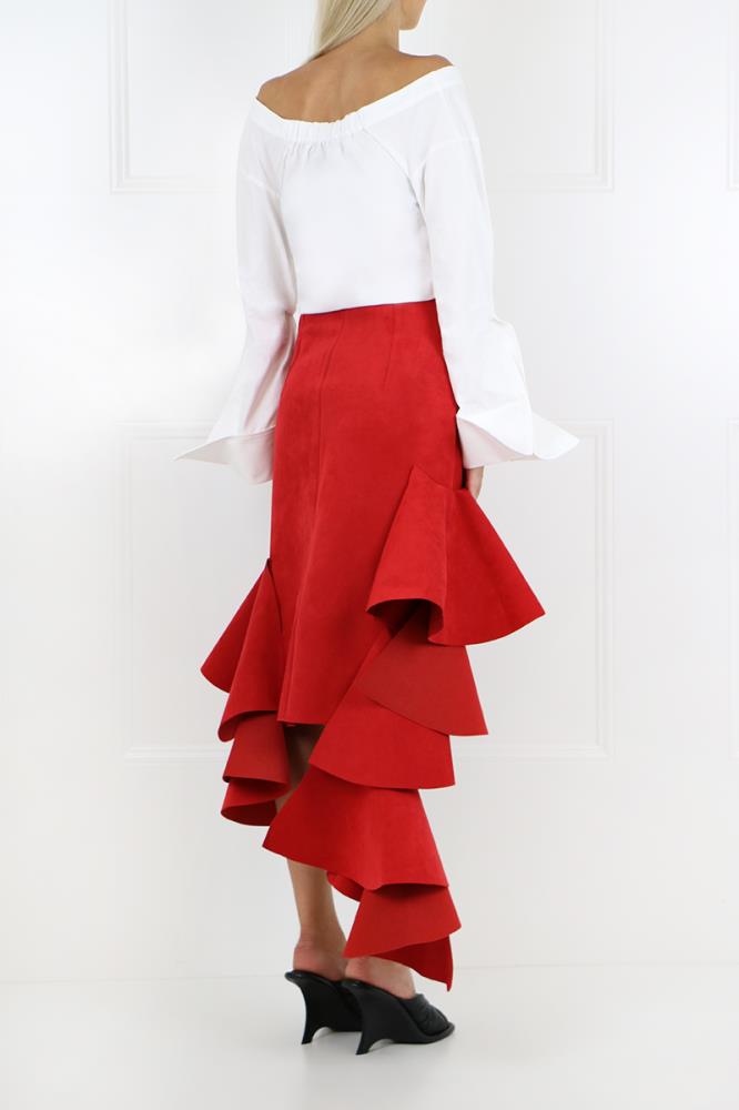 JACQUEMUS RTW BARE SHOULDER BLOUSE WHITE