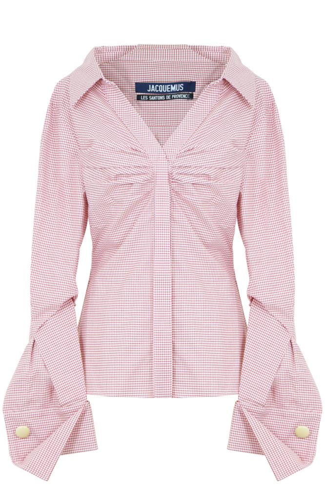 JACQUEMUS RTW RED / FR34 BEAUDUC BLOUSE RED CHECK