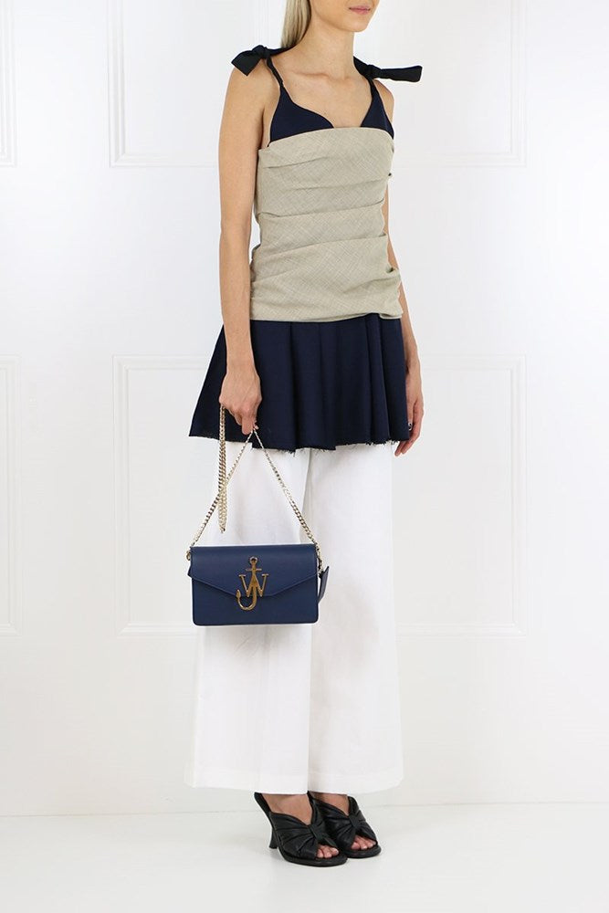 JACQUEMUS RTW BUSTIER MINI DRESS BEIGE/NAVY