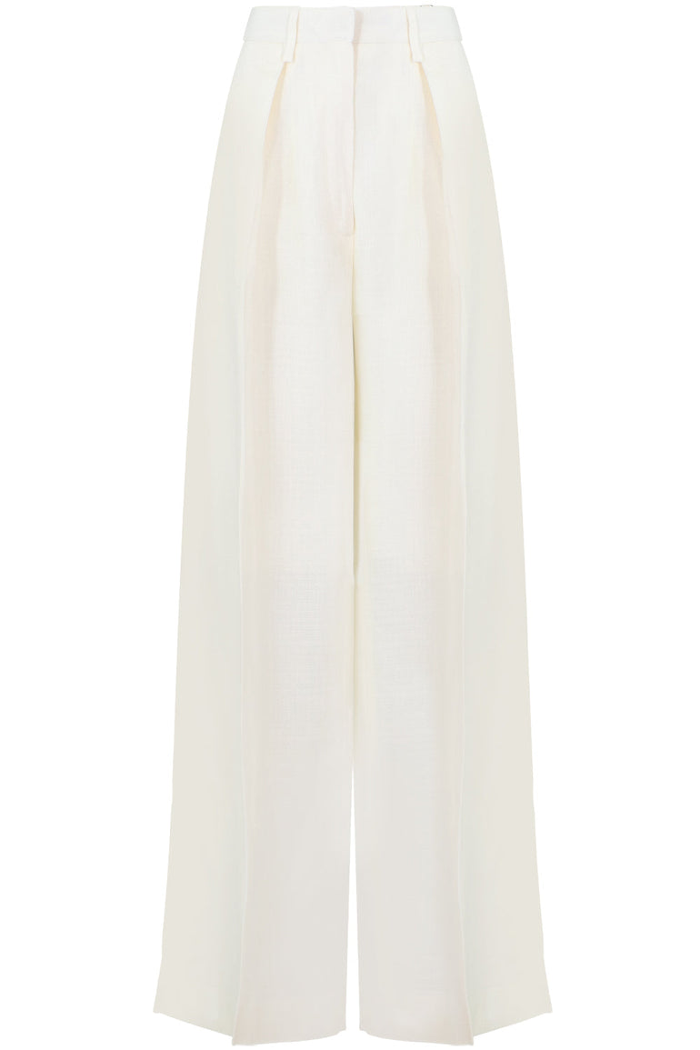 JACQUEMUS RTW CARINI WIDE LEG PANTS OFF WHITE