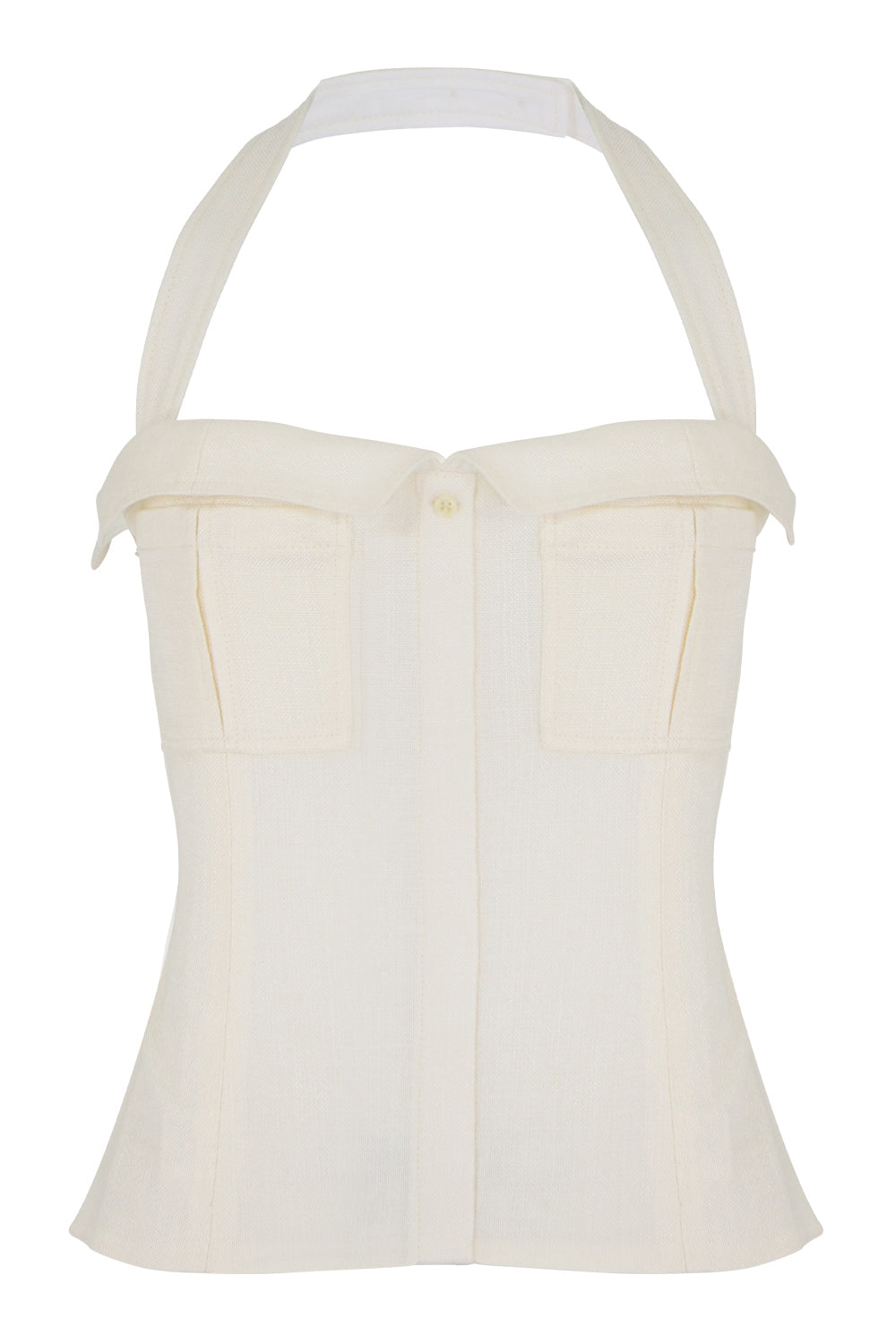 JACQUEMUS RTW JACQUES HALTERNECK TOP OFF WHITE