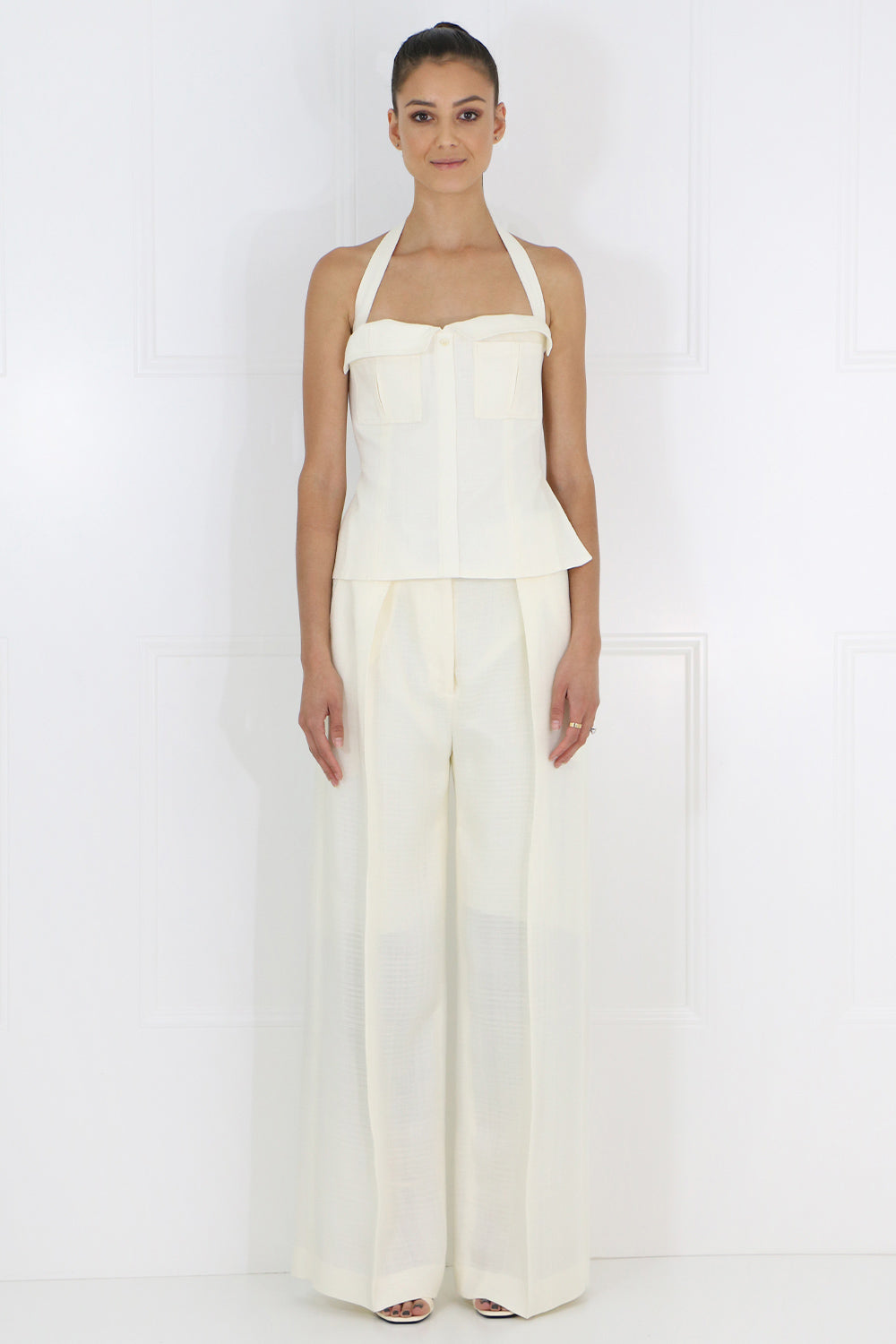 JACQUEMUS RTW JACQUES HALTERNECK TOP OFF WHITE
