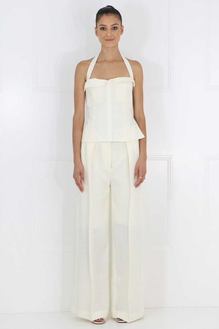 JACQUEMUS RTW JACQUES HALTERNECK TOP OFF WHITE