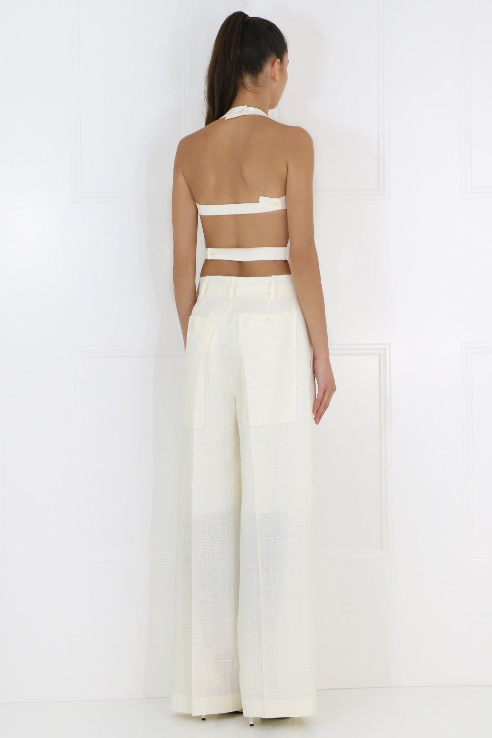 JACQUEMUS RTW JACQUES HALTERNECK TOP OFF WHITE