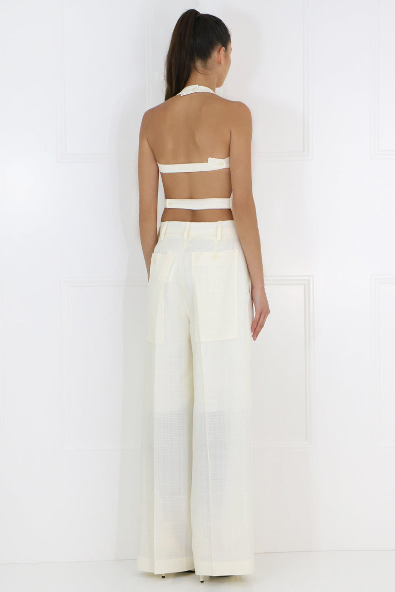 JACQUEMUS RTW JACQUES HALTERNECK TOP OFF WHITE