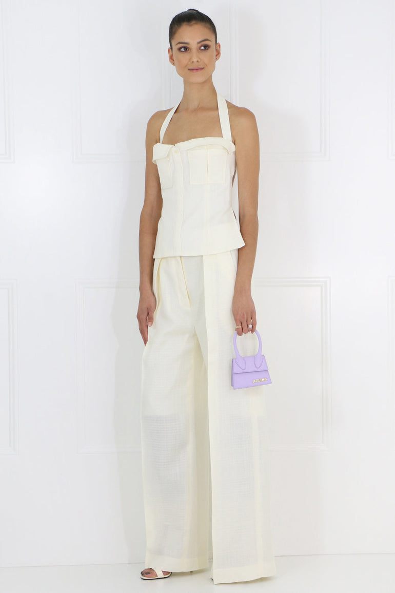 JACQUEMUS RTW JACQUES HALTERNECK TOP OFF WHITE