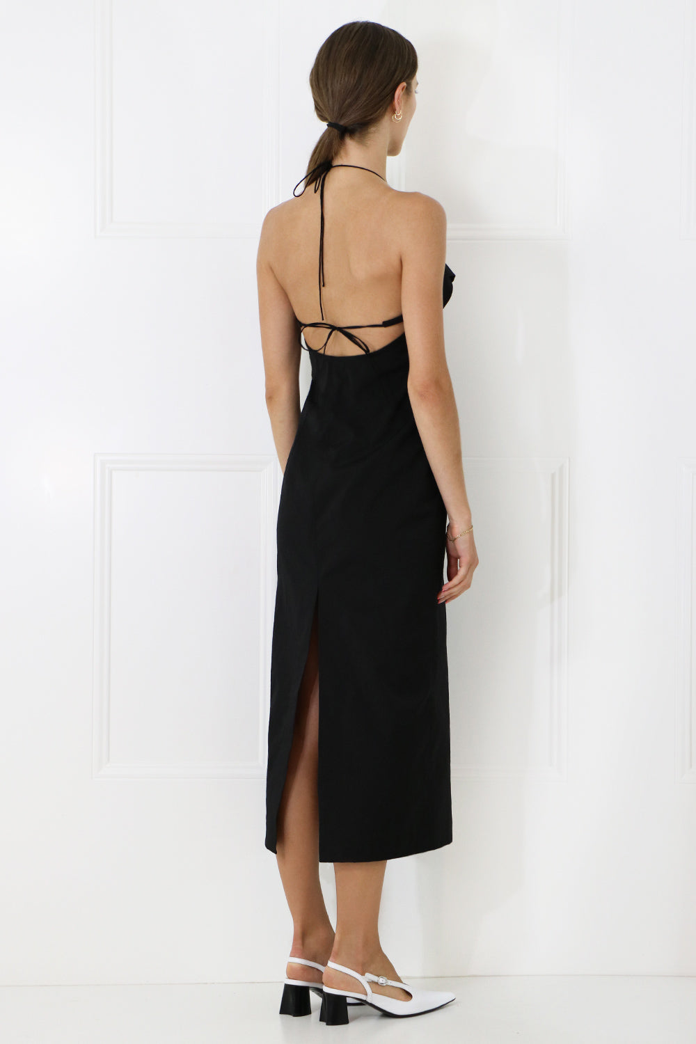 JACQUEMUS RTW LA BAMBINO MIDI DRESS BLACK