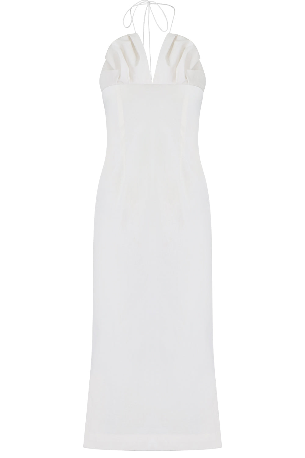 JACQUEMUS RTW LA BAMBINO MIDI DRESS WHITE