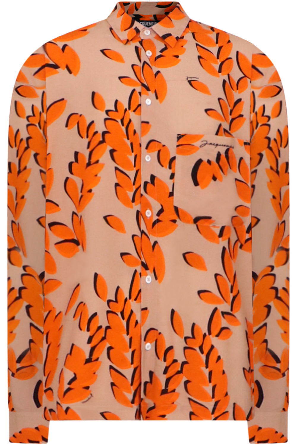 JACQUEMUS RTW LA CHEMISE BAOU | PRINT ORANGE LEAVES