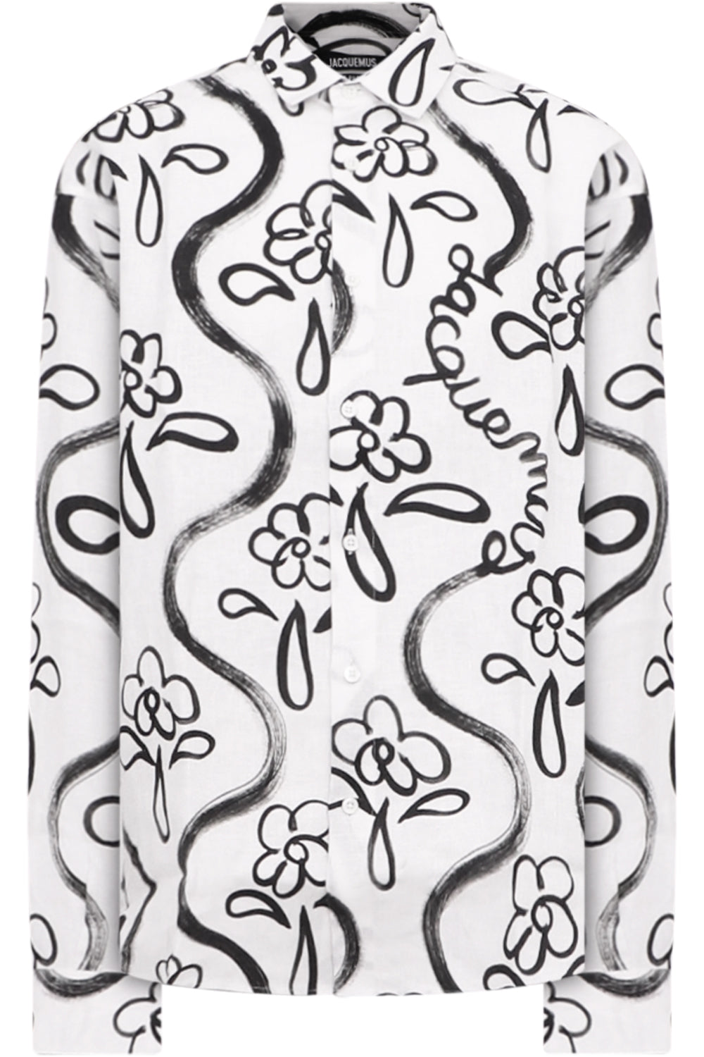 JACQUEMUS RTW LA CHEMISE SIMON | PRINT BLACK FLOWERS