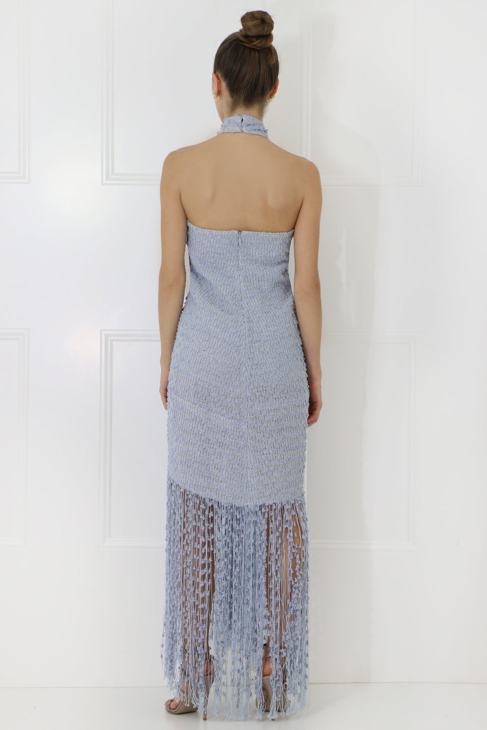 JACQUEMUS RTW LA CORTESE FRINGE DRESS BLUE