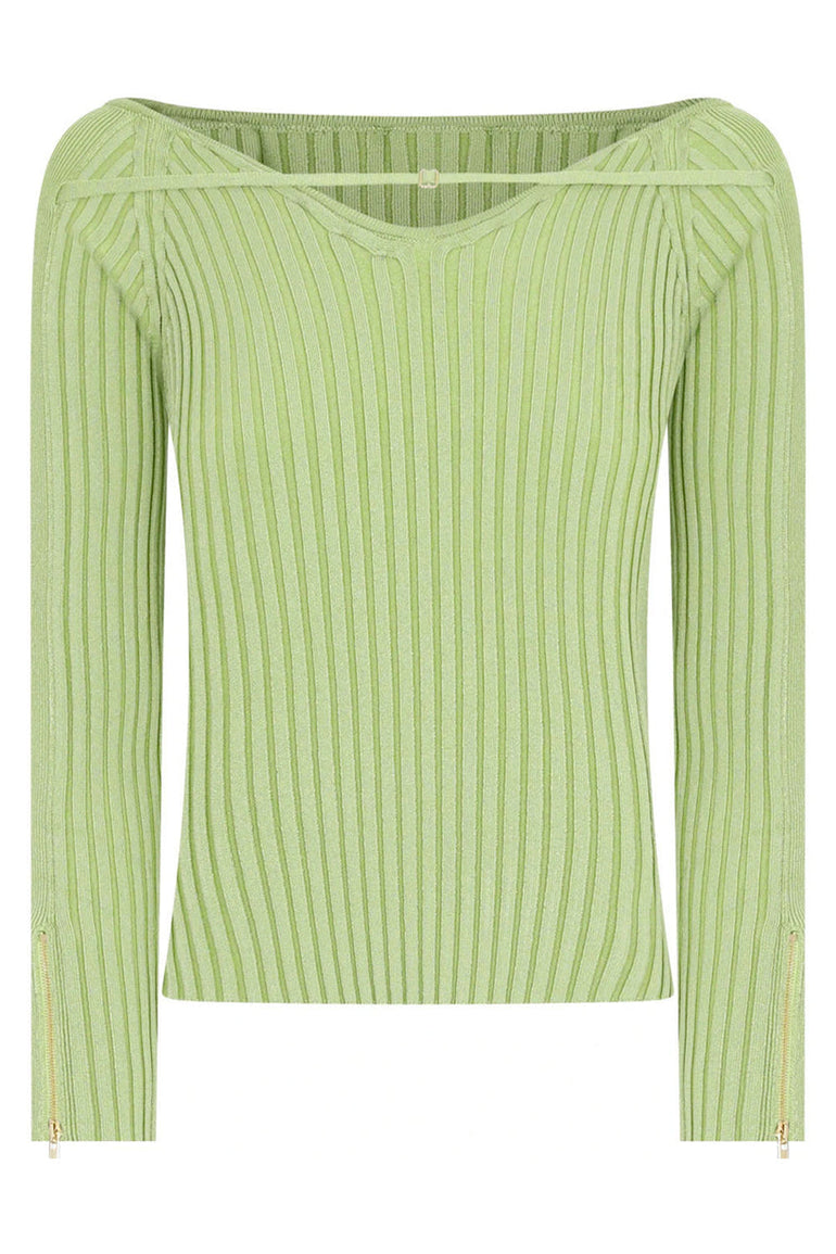 JACQUEMUS LA MAILLE ORO KNIT TOP L/S GREEN NEW SEASON PARLOUR X