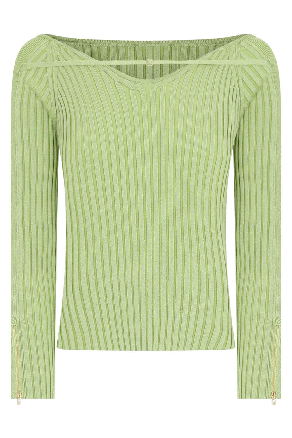 JACQUEMUS RTW LA MAILLE ORO KNIT TOP L/S APPLE GREEN