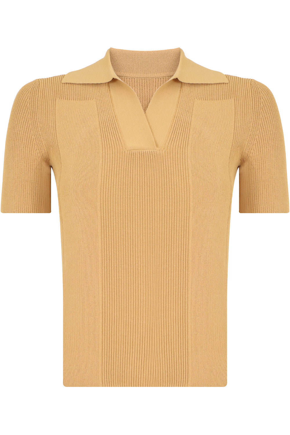 JACQUEMUS RTW LA MAILLE POLO KNIT TOP S/S DARK YELLOW