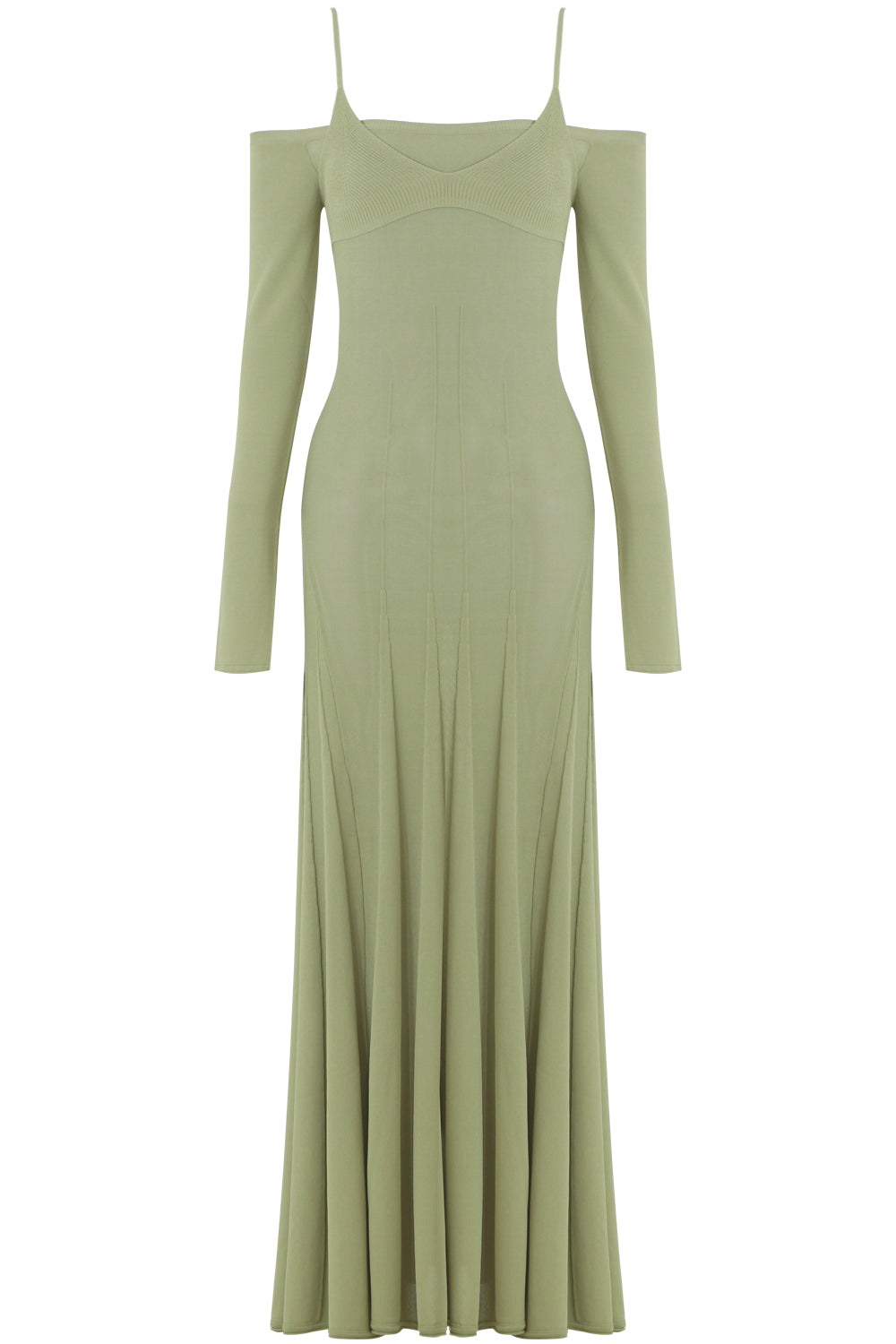 JACQUEMUS RTW LA MAILLE VALENSOLE KNIT DRESS L/S GREEN