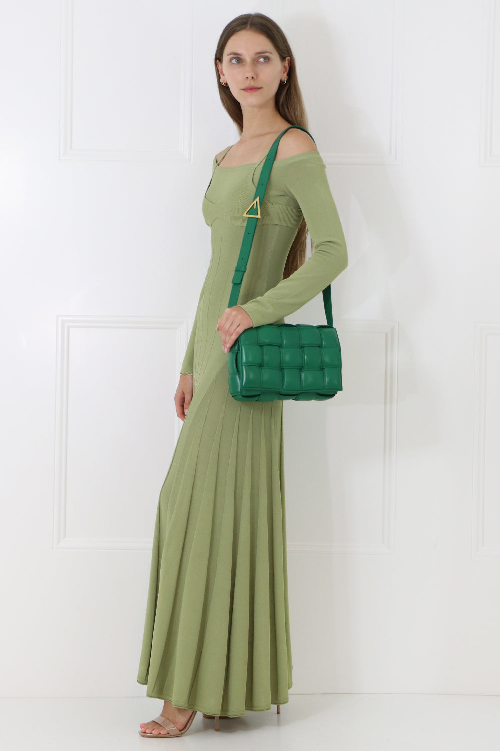 JACQUEMUS RTW LA MAILLE VALENSOLE KNIT DRESS L/S GREEN