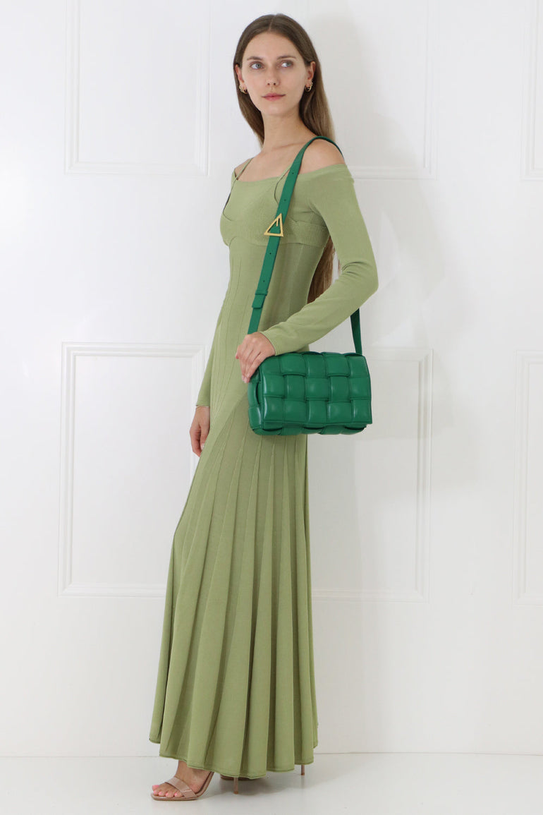 JACQUEMUS RTW LA MAILLE VALENSOLE KNIT DRESS L/S GREEN