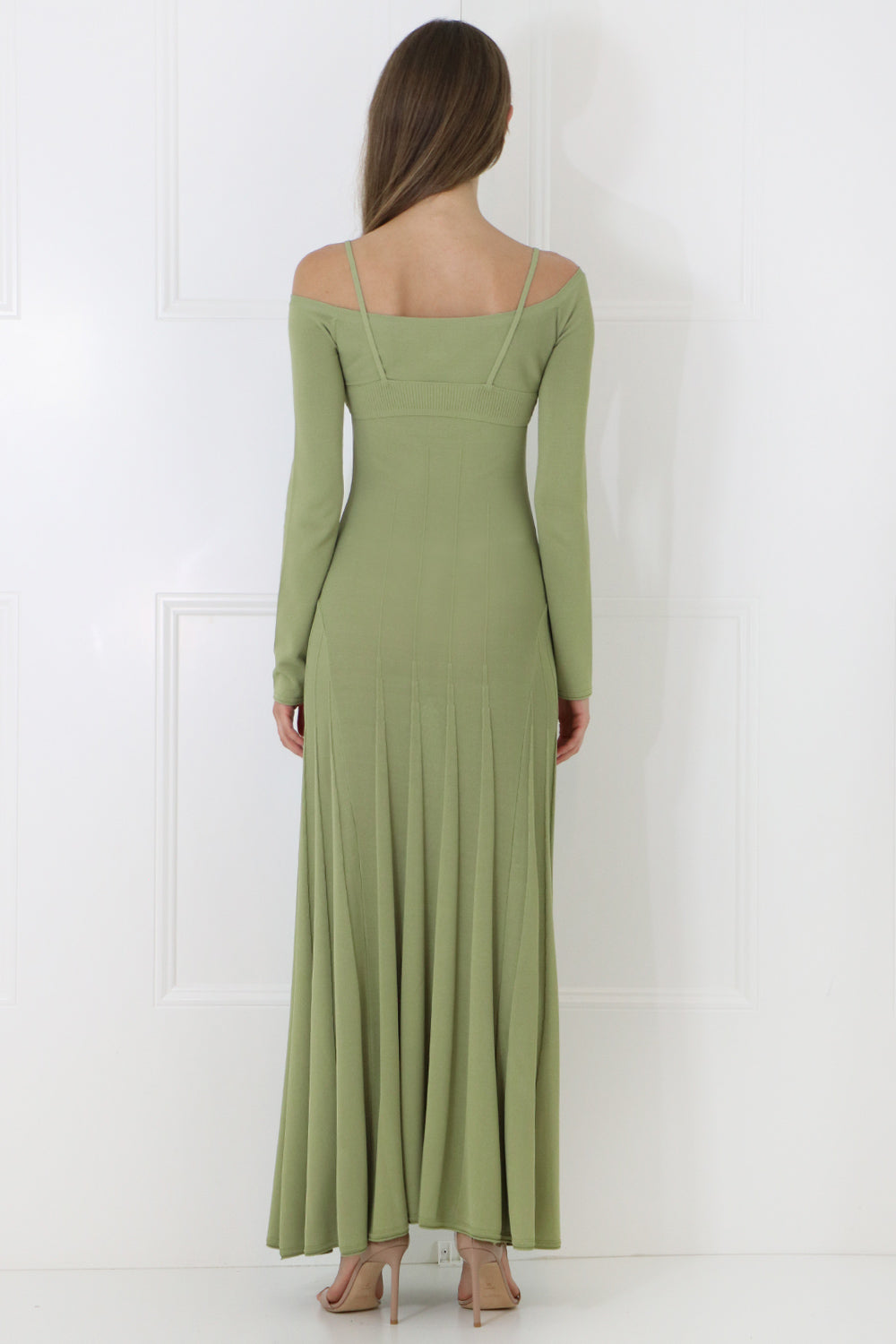 JACQUEMUS RTW LA MAILLE VALENSOLE KNIT DRESS L/S GREEN
