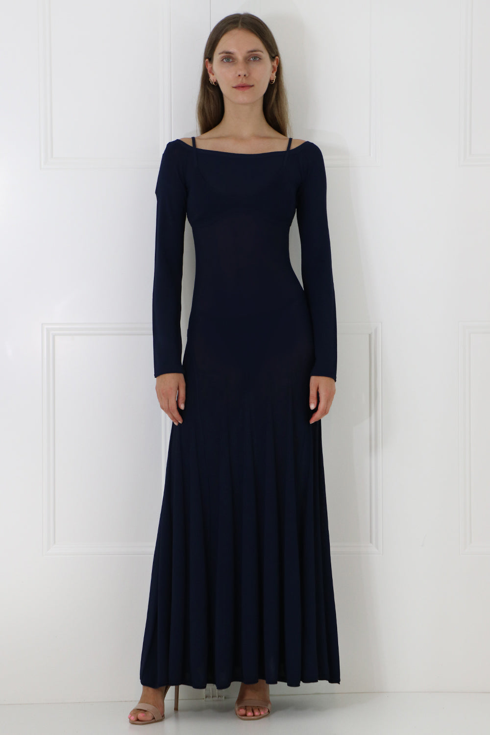 JACQUEMUS RTW LA MAILLE VALENSOLE KNIT DRESS L/S NAVY