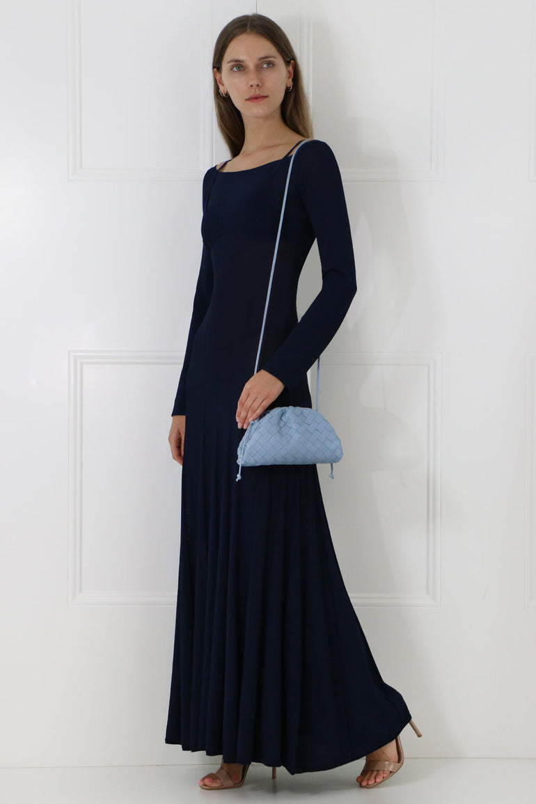 JACQUEMUS RTW LA MAILLE VALENSOLE KNIT DRESS L/S NAVY