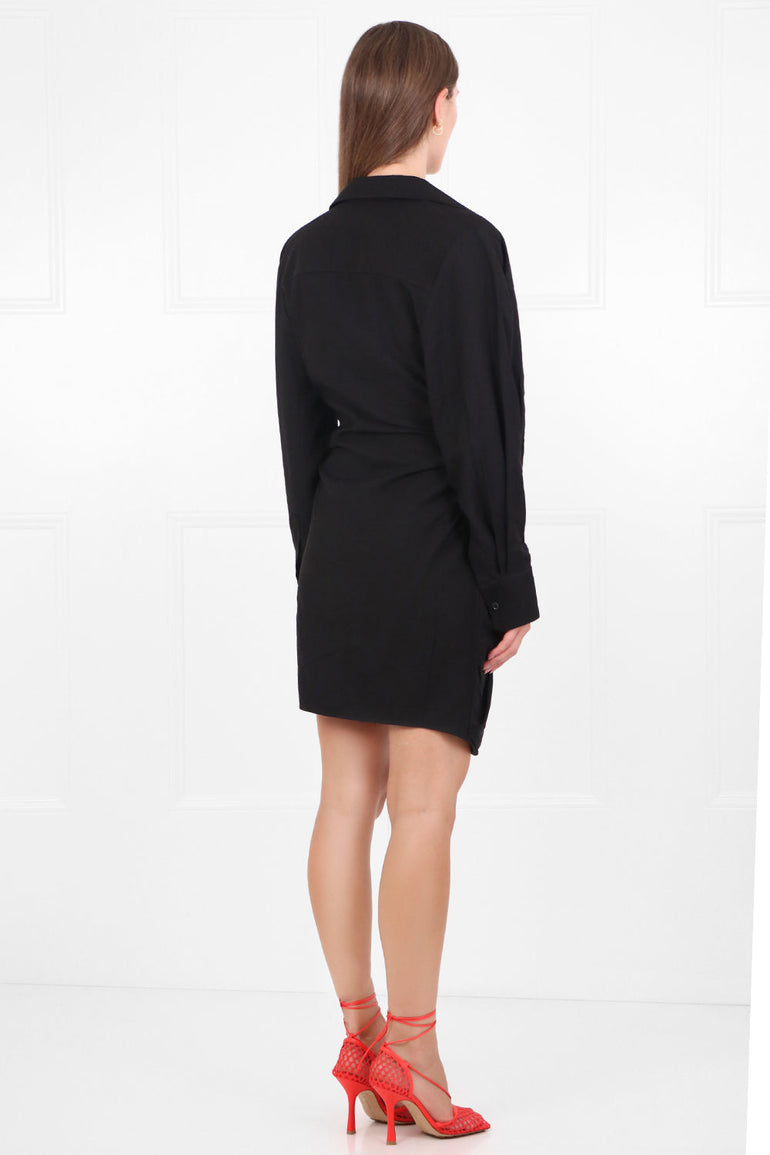 JACQUEMUS RTW LA ROBE BAHIA L/S BLACK