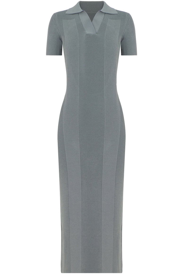 JACQUEMUS RTW LA ROBE MAILLE POLO KNIT DRESS S/S GREEN