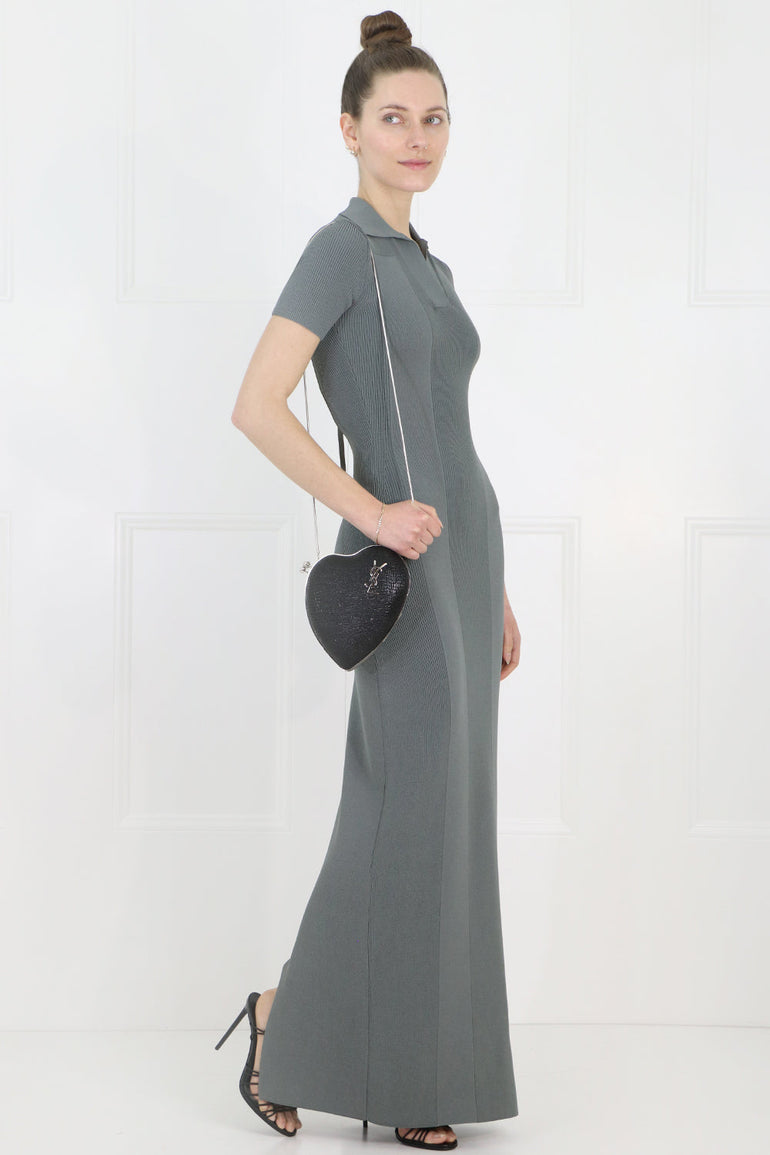 JACQUEMUS RTW LA ROBE MAILLE POLO KNIT DRESS S/S GREEN
