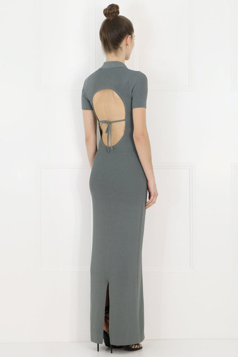 JACQUEMUS RTW LA ROBE MAILLE POLO KNIT DRESS S/S GREEN