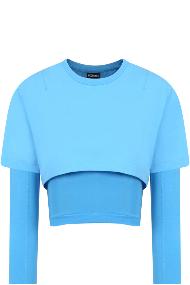 JACQUEMUS RTW LE DOUBLE TSHIRT TURQUOISE