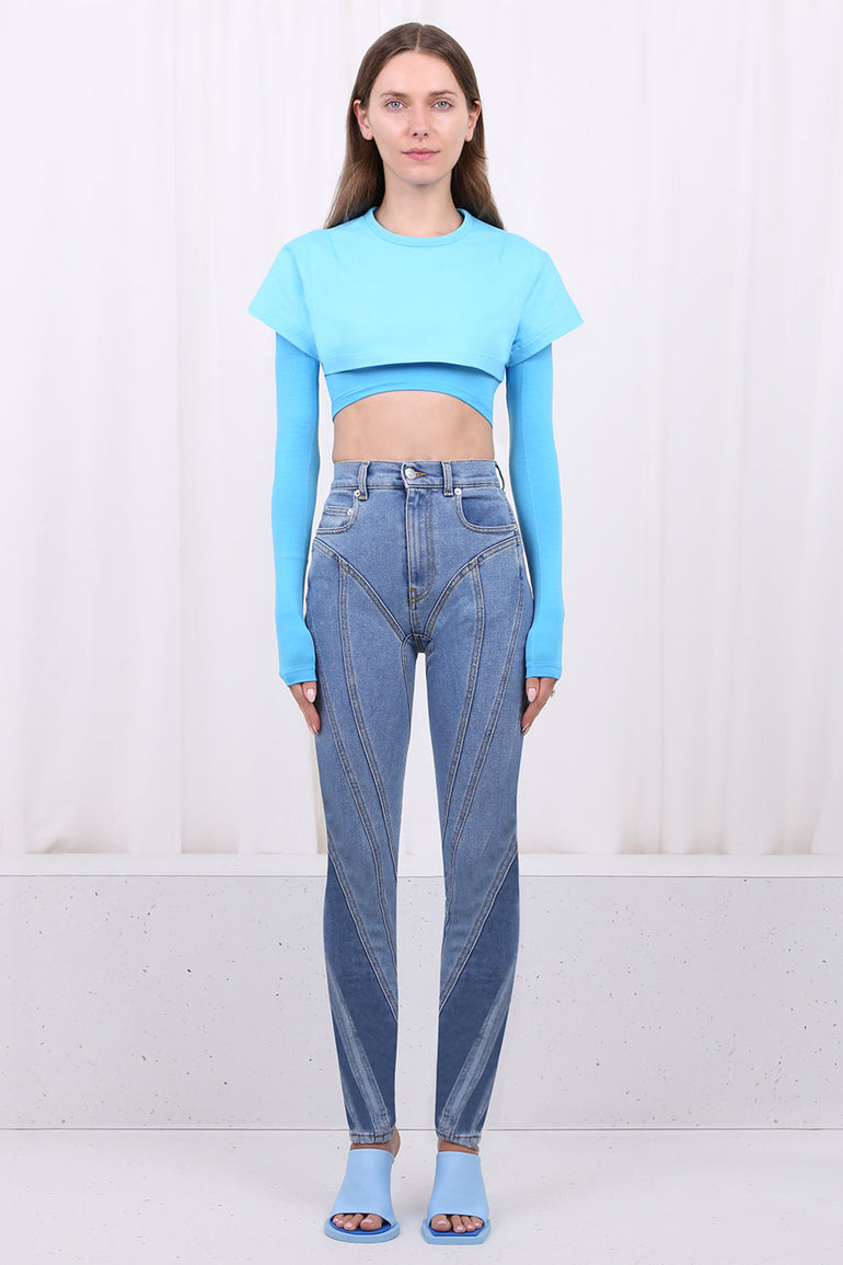 JACQUEMUS RTW LE DOUBLE TSHIRT TURQUOISE