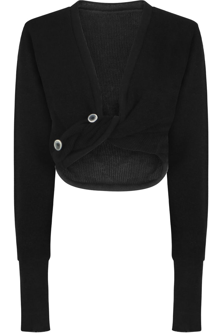 JACQUEMUS RTW LE GILET NOUE TOP L/S BLACK