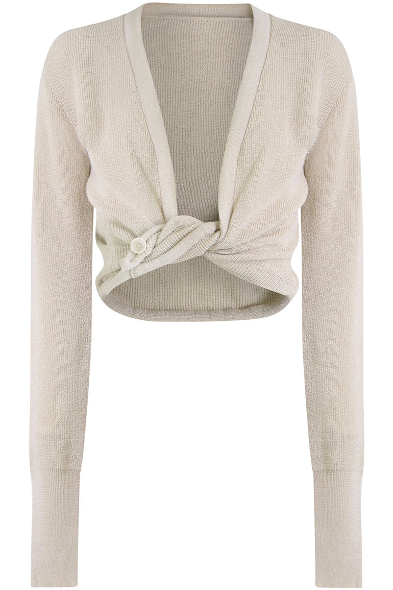 JACQUEMUS RTW LE GILET NOUE TOP L/S OFF WHITE