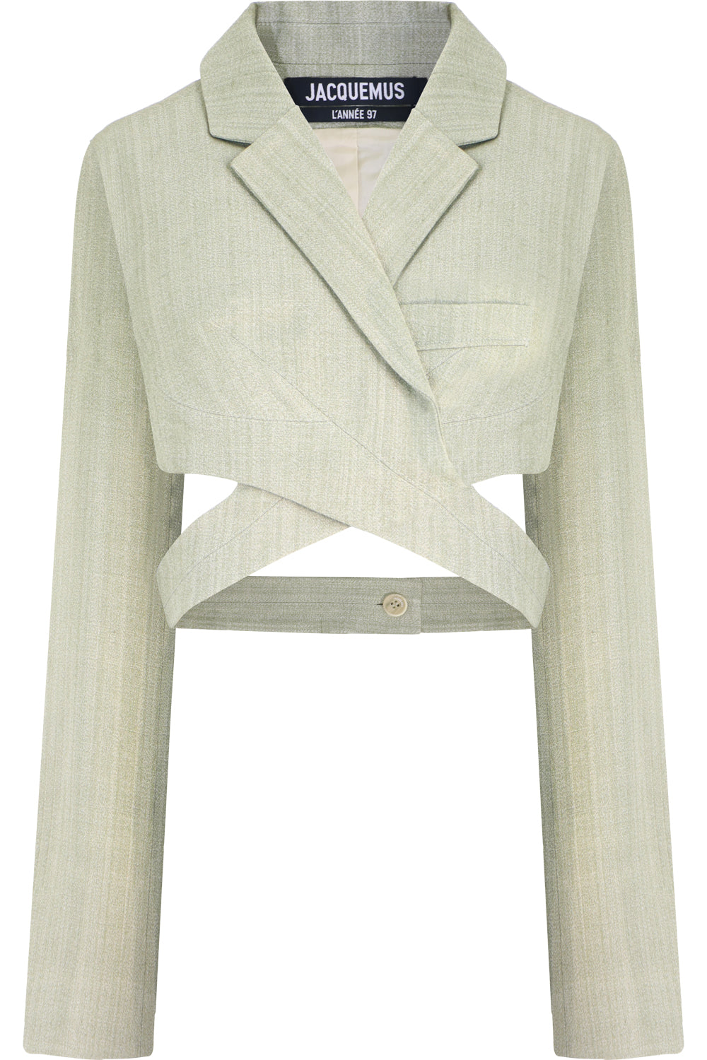 JACQUEMUS RTW LE HAUT AZUR CROPPED TOP GREEN