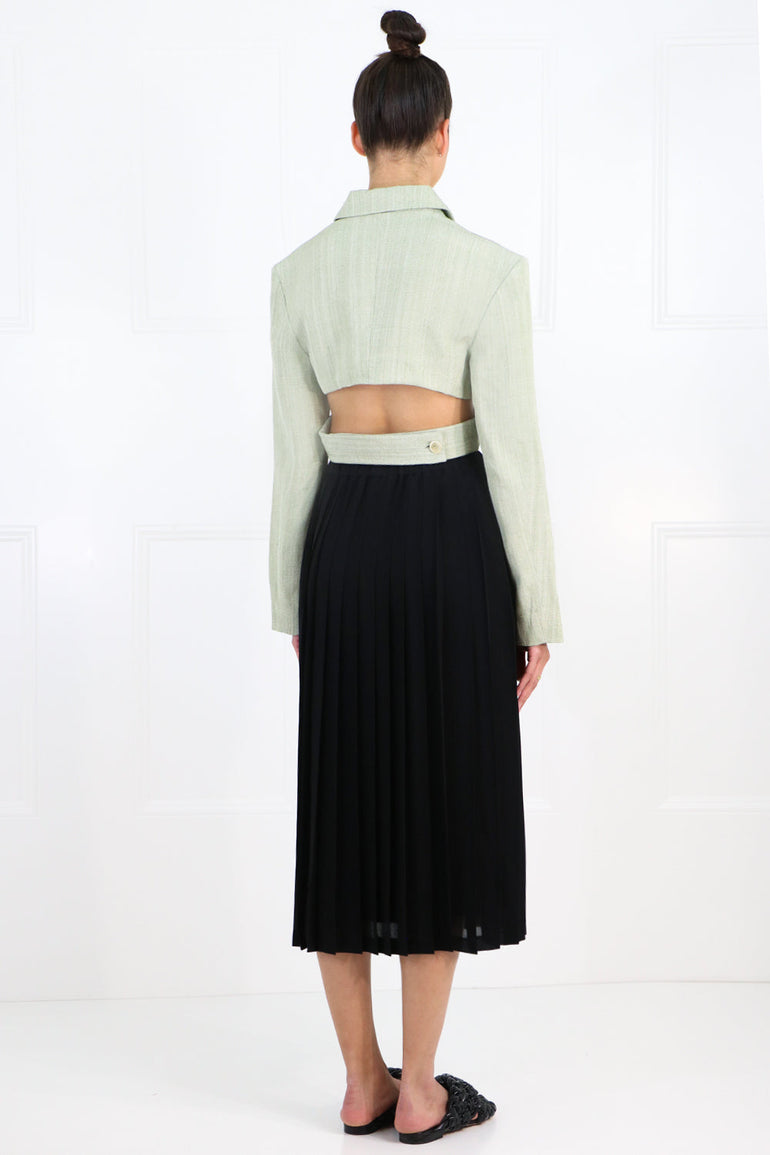 JACQUEMUS RTW LE HAUT AZUR CROPPED TOP GREEN