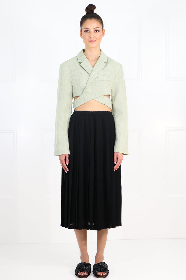 JACQUEMUS RTW LE HAUT AZUR CROPPED TOP GREEN