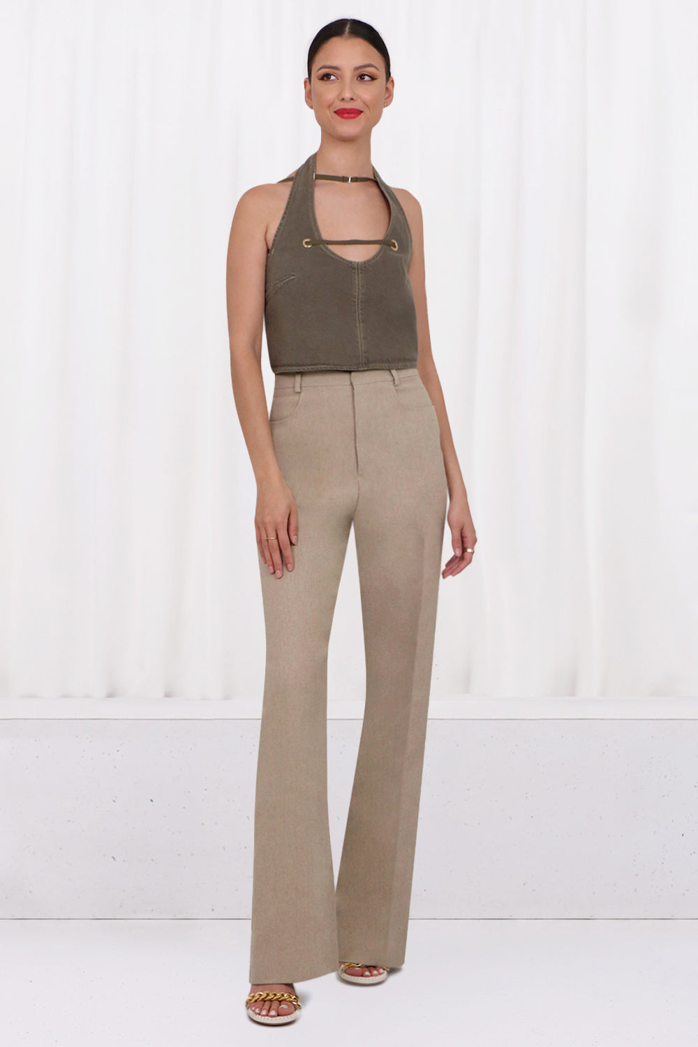 JACQUEMUS RTW LE HAUT PAPIER TOP | KHAKI