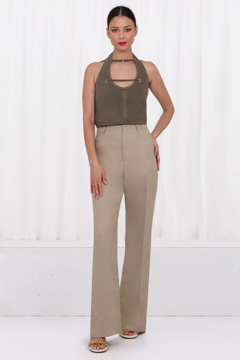 JACQUEMUS RTW LE HAUT PAPIER TOP | KHAKI