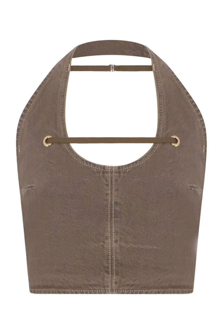 JACQUEMUS RTW LE HAUT PAPIER TOP | KHAKI