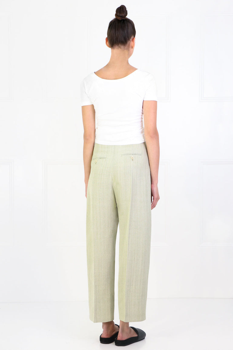 JACQUEMUS RTW LE SANTON CROPPED PANT GREEN