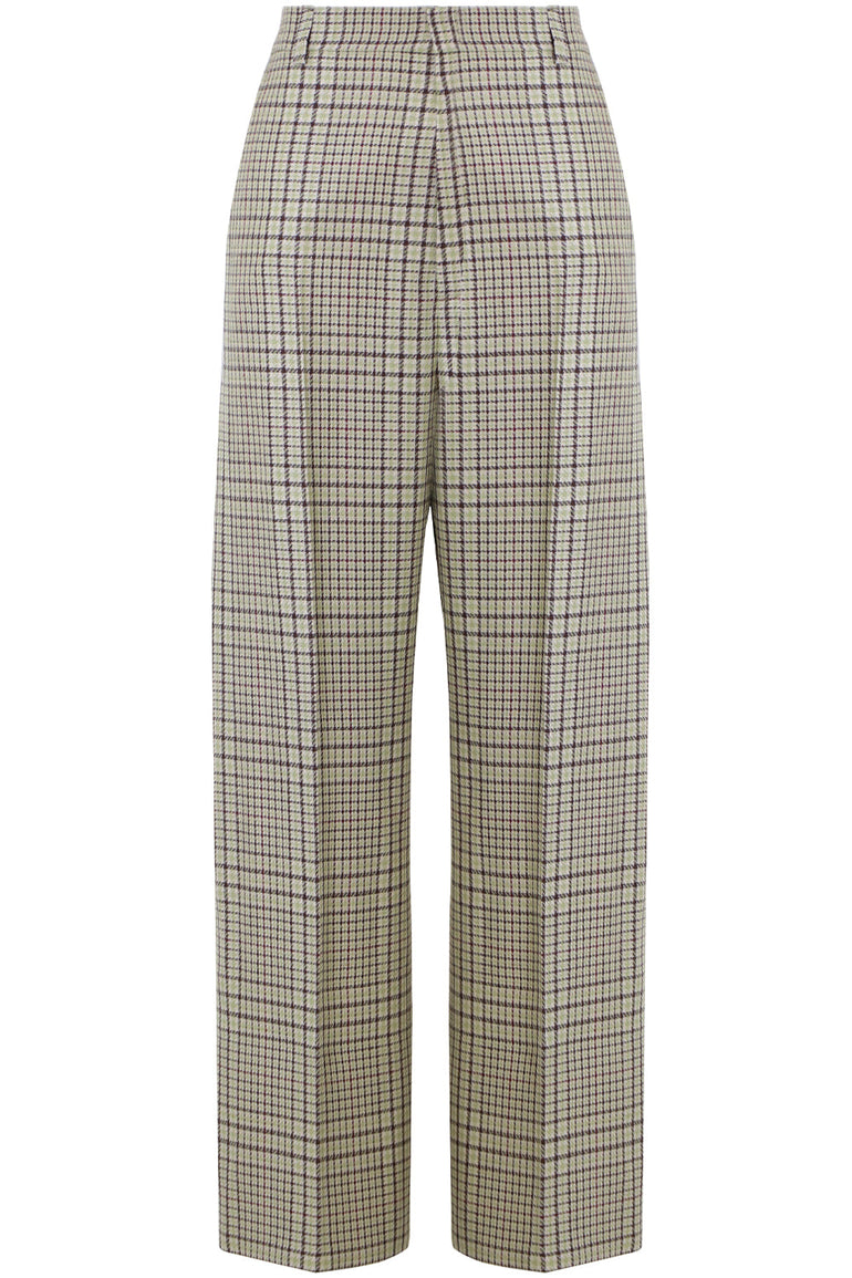 JACQUEMUS RTW LE SANTON PANT GREEN CHECK