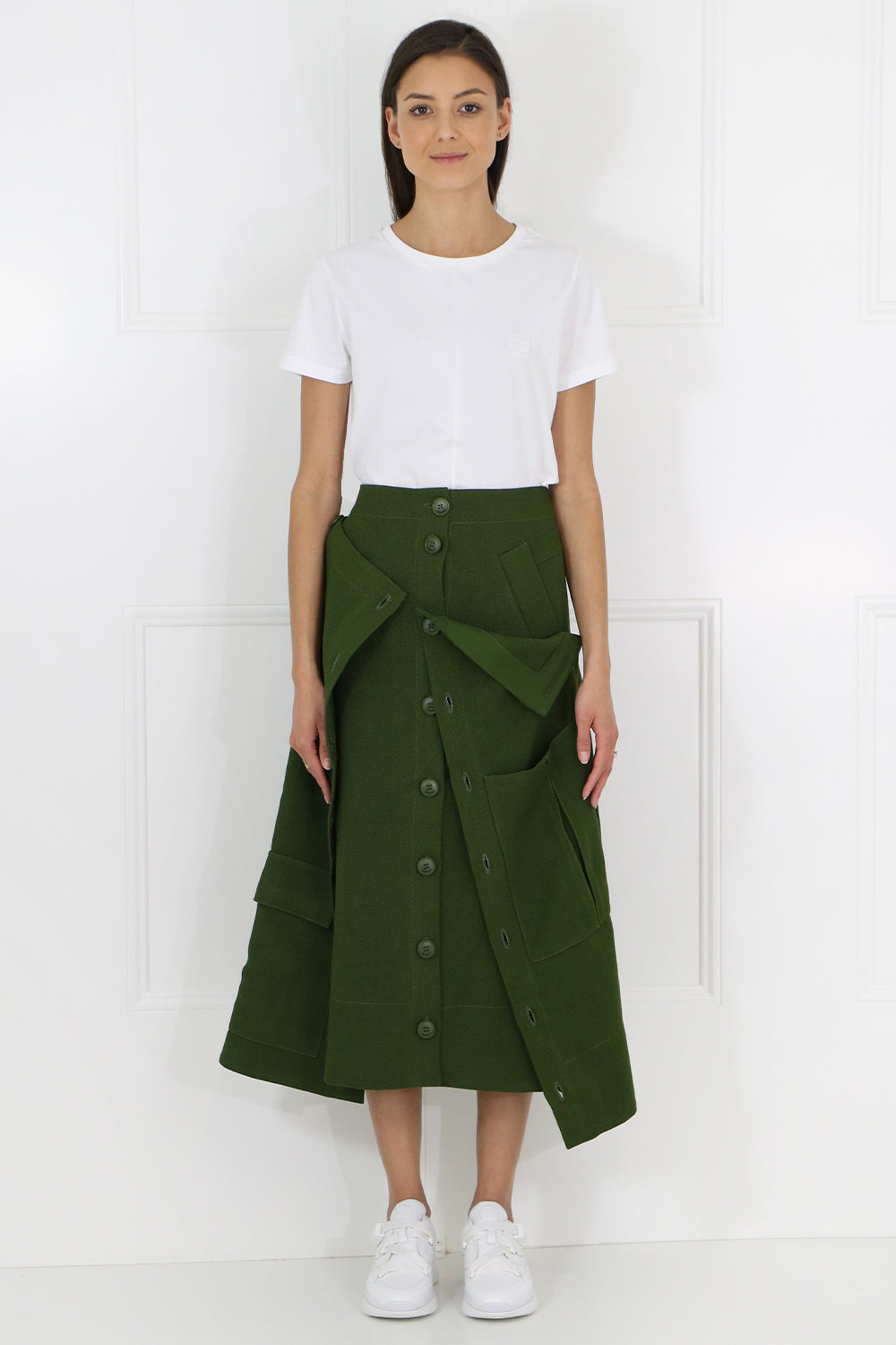 JACQUEMUS RTW MONCEAU BUTTONED SKIRT KHAKI